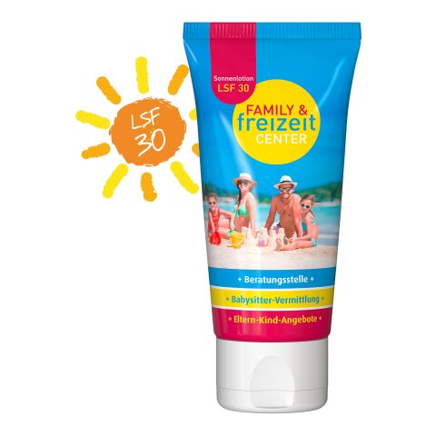 50 ml Tube - Sonnenmilch LSF 30 - FullbodyPrint Weiß | ohne Werbeanbringung