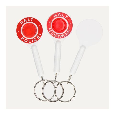 Schlüsselanhänger &quot;Polizeikelle&quot; weiß | ohne Werbeanbringung | Nicht verfügbar | Nicht verfügbar