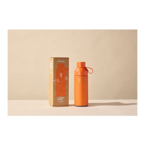 Ocean Bottle 500 ml vakuumisolierte Flasche Standard | Sun Orange | Gravur | rundum | 50 mm x 130 mm