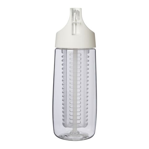 HydroFruit 700 ml Sportflasche aus recyceltem Kunststoff mit Klappdeckel und Trinkhalm Standard | weiß | 1-farbiger Tampondruck | Vorderseite | 30 mm x 70 mm