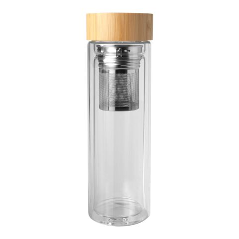 Bailey 400 ml Flasche aus Borosilikatglas mit Infuser und Bambusdeckel Standard | weiß | ohne Werbeanbringung | Nicht verfügbar | Nicht verfügbar