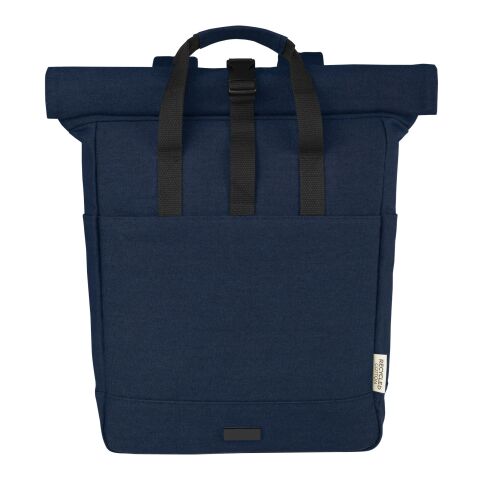 Joey 15&quot; GRS Rolltop Laptop-Rucksack aus recyceltem Canvas 15 L Standard | tiefes blau | ohne Werbeanbringung | Nicht verfügbar | Nicht verfügbar | Nicht verfügbar