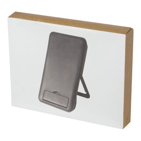 Loop 10 W kabelloses Ladepad aus recyceltem Kunststoff mit Telefonständer Standard | schwarz | ohne Werbeanbringung | Nicht verfügbar | Nicht verfügbar