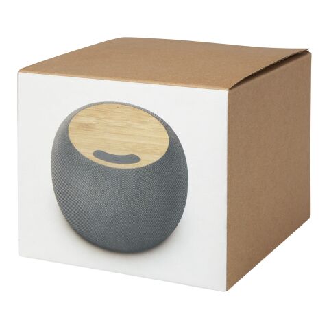 Ecofiber Bambus/RPET Bluetooth® Lautsprecher und kabelloses Ladepad Standard | natur-grau | ohne Werbeanbringung | Nicht verfügbar | Nicht verfügbar