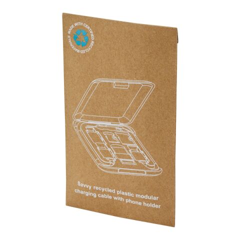 Savvy recyceltes modulares Ladekabel mit Telefonhalterung Standard | schwarz | ohne Werbeanbringung | Nicht verfügbar | Nicht verfügbar