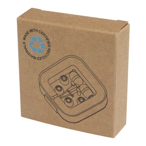 Baekdu kabelgebundenes Headset Typ-C mit Aufbewahrungsbox aus recyceltem Kunststoff weiss