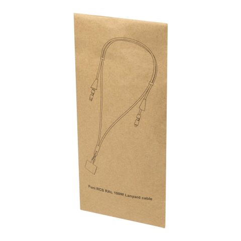 Funi 5 in 1 Lanyard Kabel aus recyceltem Kunststoff für Smartphones mit integrierter Datensynchronisierung und 100 W Schnellladefunktion Standard | schwarz | ohne Werbeanbringung | Nicht verfügbar | Nicht verfügbar