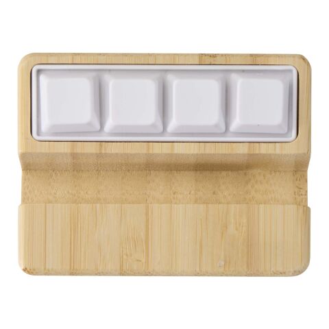 Algol Smartphonehalterung  aus recyceltem Kunststoff mit Fidget-Toy mit Bambusdetails Standard | holz | ohne Werbeanbringung | Nicht verfügbar | Nicht verfügbar