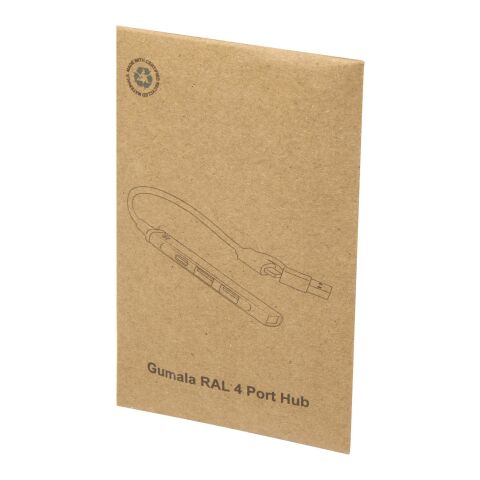 Alkaid 4 Port Hub aus recyceltem Aluminium mit USB-A- und Typ-C-Anschlüssen und zwei Eingängen Standard | Silber | ohne Werbeanbringung | Nicht verfügbar | Nicht verfügbar