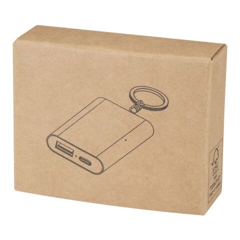 Arcturus 2000 mAh Powerbank aus recyceltem Aluminium mit Schlüsselanhänger Standard | silber | ohne Werbeanbringung | Nicht verfügbar | Nicht verfügbar