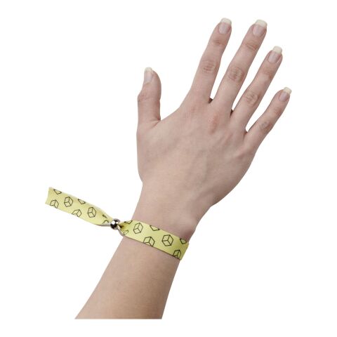 Evi Festival Armband mit Metallverschluss aus recyceltem PET Kunststoff weiß | Sublimation | all over, back | 15 mm x 330 mm