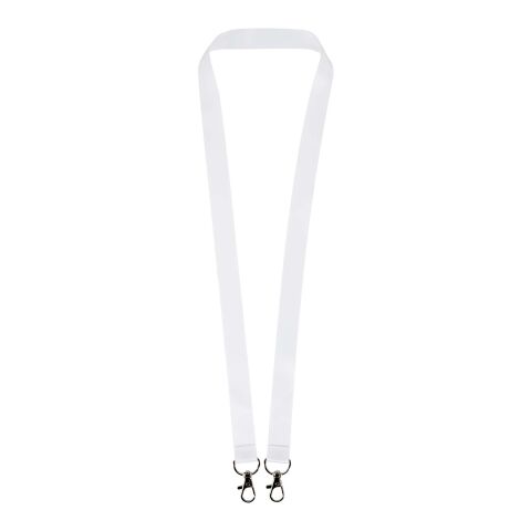 Leia Sublimation RPET-Lanyard mit 2 Metallhaken Weiß | 10mm | Sublimation | all over, back | 25 mm x 900 mm