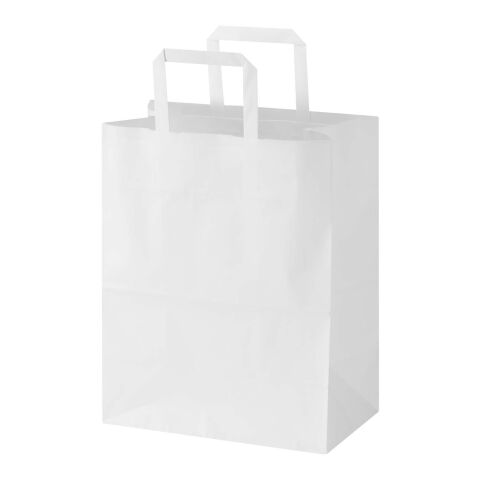 Kraft 80 g/m² Papiertasche mit flachen Griffen – 25 × 15 × 32 cm weiss