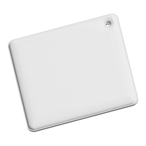 RFX™ Reflektierender PVC-Aufhänger Diamant, klein weiß | Digitaldruck | Vorderseite (Unter Der Reflektierenden Schicht) | 55 mm x 55 mm