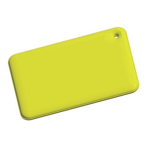 RFX™ Rechteckiger, reflektierender PVC-Aufhänger, klein neongelb | Nicht verfügbar | 1-farbiger Siebdruck | Rückseite | 72 mm x 46 mm
