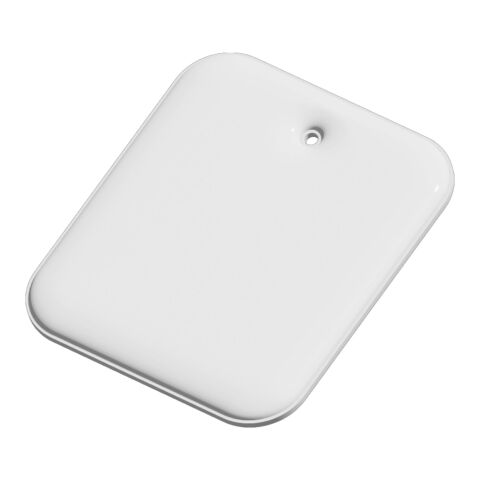 RFX™ rechteckiger reflektierender XXL-PVC-Aufhänger weiß | 1-farbiger Siebdruck | Rückseite | 37 mm x 44 mm