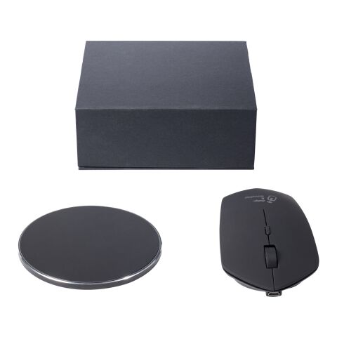 SCX.design O21 kabellose Lade-Maus mit Leuchtlogo schwarz | ohne Werbeanbringung | Nicht verfügbar | Nicht verfügbar