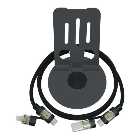 SCX.design O34 360° Smartphonehalterung mit 240W 4 in 1 Ladekabel  gun metal | ohne Werbeanbringung | Nicht verfügbar | Nicht verfügbar