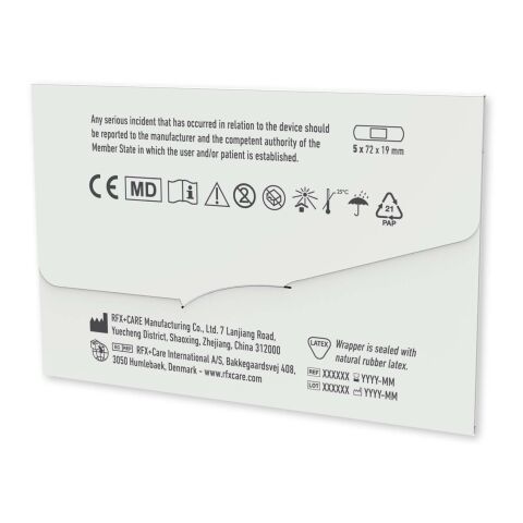 4er Blisterpackung Pflaster mit vollfarbig bedrucktem Papierumschlag weiß