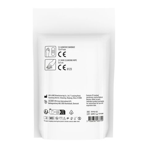 MiniKit Erste-Hilfe in Papierhülle Weiß | Digitaldruck | Vorderseite | 80 mm x 86 mm