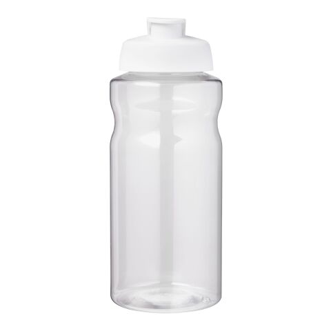 H2O Active® Big Base 1L Sportflasche mit Klappdeckel weiß | 1-farbiger Siebdruck | rundum | 255 mm x 75 mm
