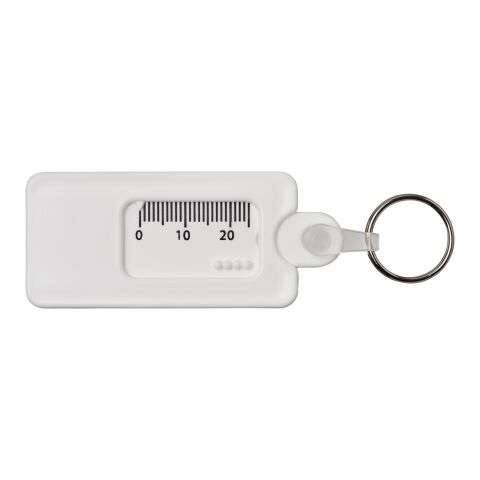 Kym Reifenprofilmesser Schlüsselanhänger aus recyceltem Material weiß | ohne Werbeanbringung | Nicht verfügbar | Nicht verfügbar