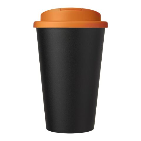 Americano® Eco 350 ml recycelter Becher mit auslaufsicherem Deckel orange-schwarz | ohne Werbeanbringung | Nicht verfügbar | Nicht verfügbar