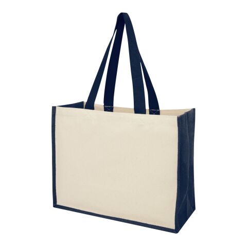 Varai Canvas und Jute Einkaufstasche navy