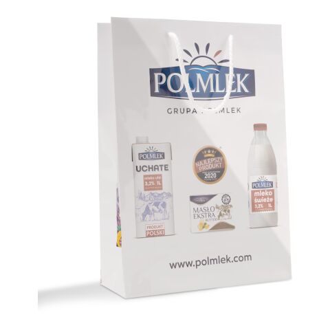 Papiertragetasche 24 x 34 cm mit farbigen Kordeln 4C Offsetdruck | glänzend | 248 - grün