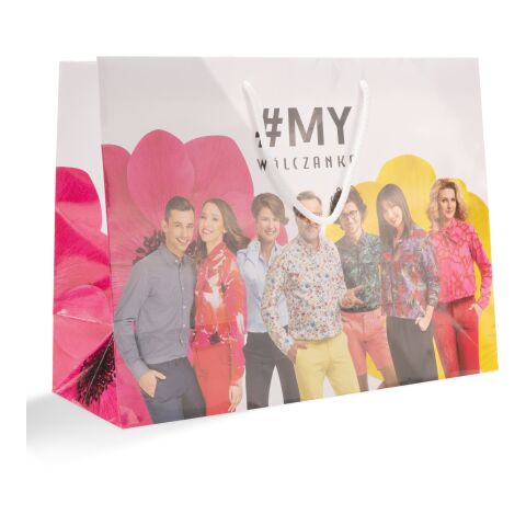 Papiertragetasche 30 x 40 cm Hochformat  4C Offsetdruck | glänzend | 01 - weiß