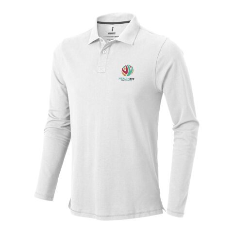 Oakville Langarm Poloshirt Standard | weiß | L | ohne Werbeanbringung | Nicht verfügbar | Nicht verfügbar | Nicht verfügbar