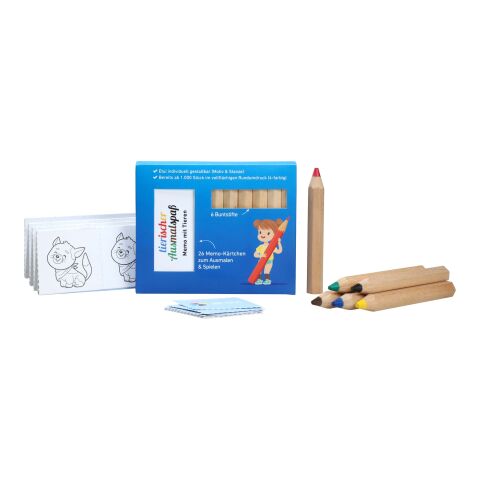 JUMBO Buntstift Memo-Set, inklusive Rundumdruck, Mal- und Spieleset ohne Werbeanbringung