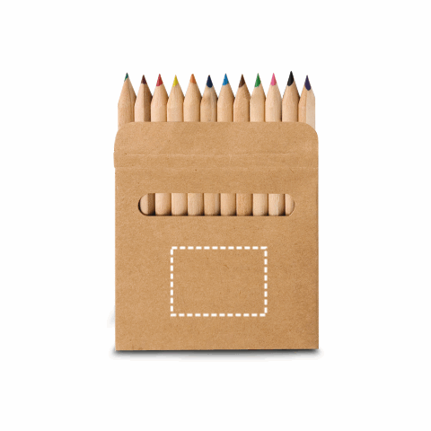 COLOURED. Buntstift Schachtel mit 12 Buntstiften Natur | ohne Werbeanbringung | Nicht verfügbar | Nicht verfügbar | Nicht verfügbar