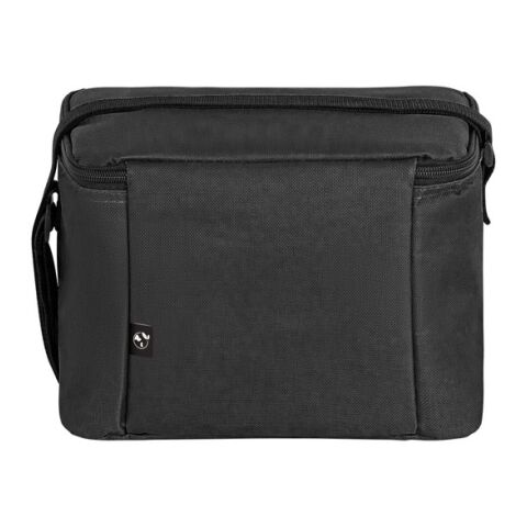 CANCUN. Kühltasche aus recyceltem 600D-Polyester mit verstellbarem Gurtband Schwarz | ohne Werbeanbringung