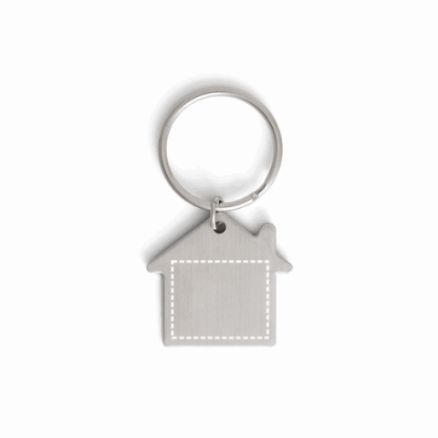 HOMIER. Schlüsselanhänger aus Aluminium Satinsilber | ohne Werbeanbringung | Nicht verfügbar | Nicht verfügbar | Nicht verfügbar