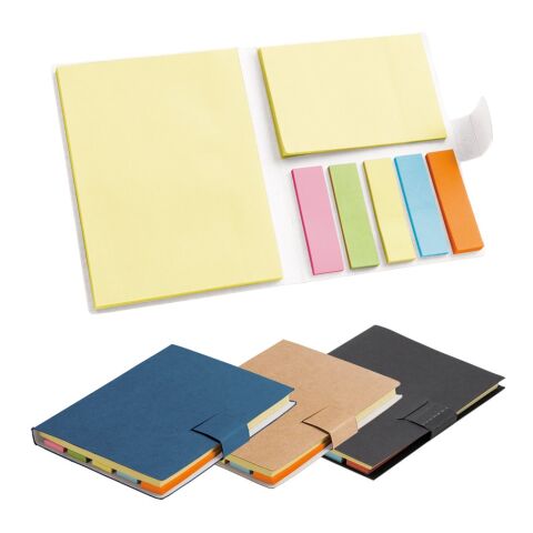 LEWIS. Haftnotizblock mit 7 farbigen Sätzen Schwarz | ohne Werbeanbringung