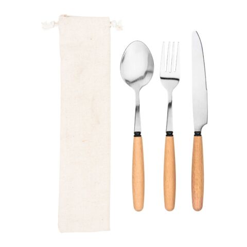 BOULUD. 3-teiliges Set aus Akazienholz Beige | ohne Werbeanbringung