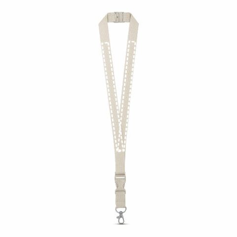 BALLINA. Lanyard aus 100% Baumwolle mit Metallkarabiner Naturhell | ohne Werbeanbringung | Nicht verfügbar | Nicht verfügbar | Nicht verfügbar