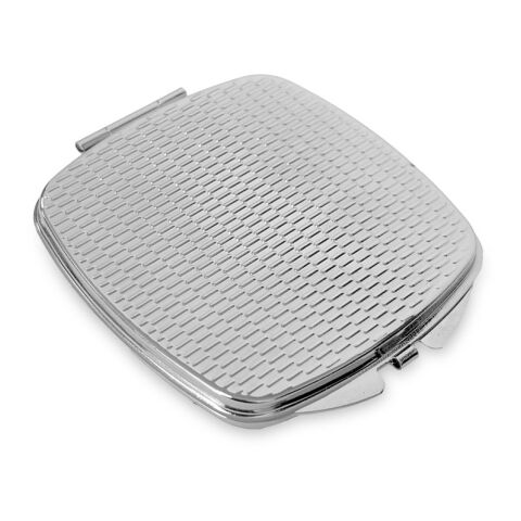 SHIMMER. Doppelter Taschenspiegel aus Metall Silber