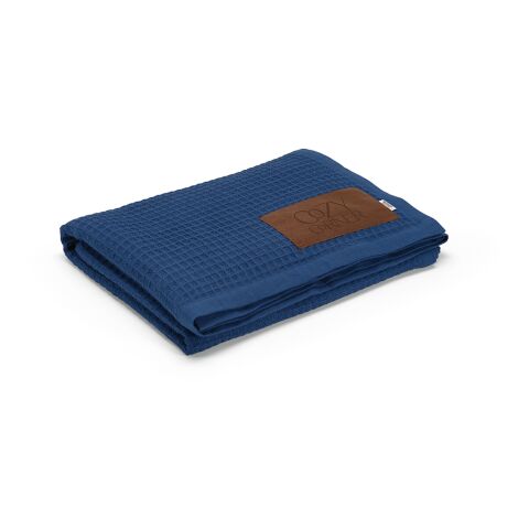 Giotto Decke recy.Baumwolle (200 g/m²). Mit personalisierbarem Aufnäher Blau | ohne Werbeanbringung | Nicht verfügbar | Nicht verfügbar | Nicht verfügbar