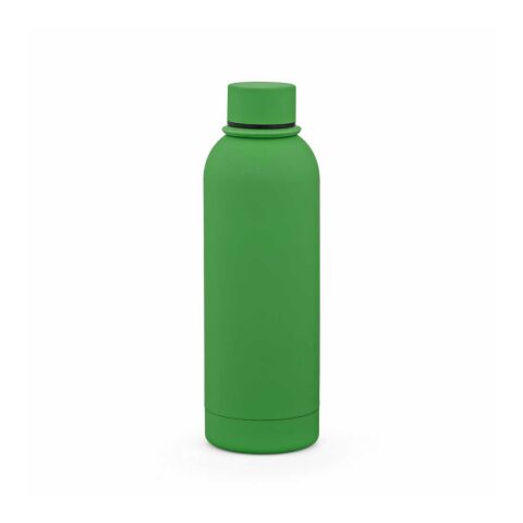 Hudson Trinkflasche 540ml aus recy. Edelstahl. Doppelwandig, gummierter Oberfläche Grün