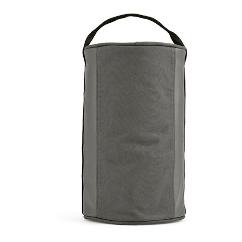 Riga 5,7L Kulturtasche aus rPET. Zylindrische Form mit Tragegriff Grau