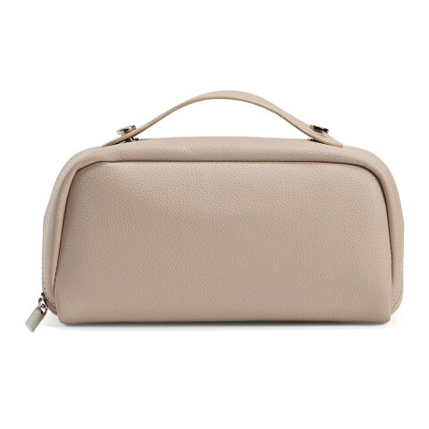 Macao 3,5L Kulturtasche aus recy.Leder. Mit Zipper und Tragegriff Natur