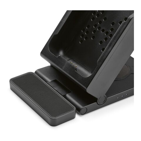 Trinifty 3-in-1 Wireless Charger aus rABS mit 5000 mAh Schwarz | ohne Werbeanbringung | Nicht verfügbar | Nicht verfügbar | Nicht verfügbar