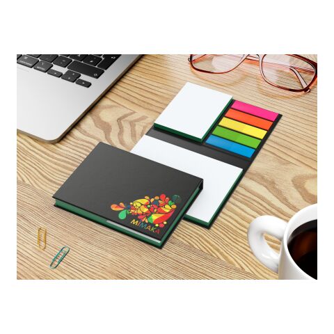 Haftnotiz-Set London Innenteil schwarz 50/50 Haftzettel Farbschnitt Grün | 105 × 78 mm | ohne Werbeanbringung | matt