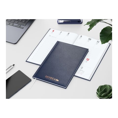 Wochenkalender Prestige A5 Kunstleder-Hardcover robust Dunkelblau | DIN A5 | ohne Werbeanbringung | Kupferprägung inkl.