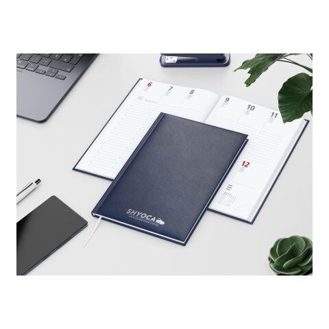 Wochenkalender Prestige A5 Kunstleder-Hardcover robust Dunkelblau | DIN A5 | Silberprägung | Silberprägung inkl.