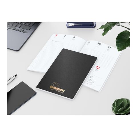 Wochenkalender Prestige-Flexx A5 Naturkarton-Softcover schwarz Schwarz | DIN A5 | ohne Werbeanbringung | Goldprägung inkl.