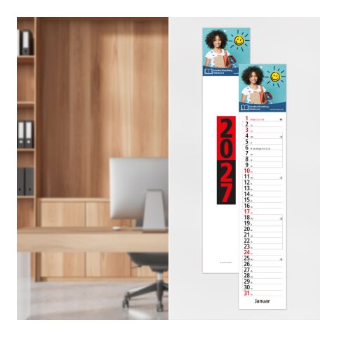 Streifenkalender Trend Weiß | 118 × 610 mm | ohne Werbeanbringung