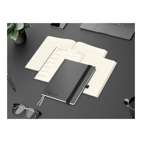 Wochenkalender links + Notizen rechts Vision-Hybrid Kunstleder-Hardcover A5 Prägung schwarz-glänzend inkl.